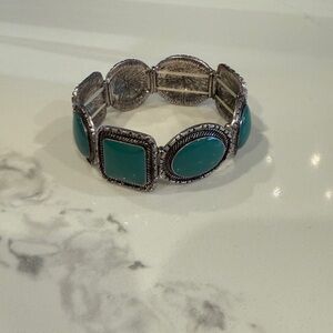 Silver Turquoise green Bracelet